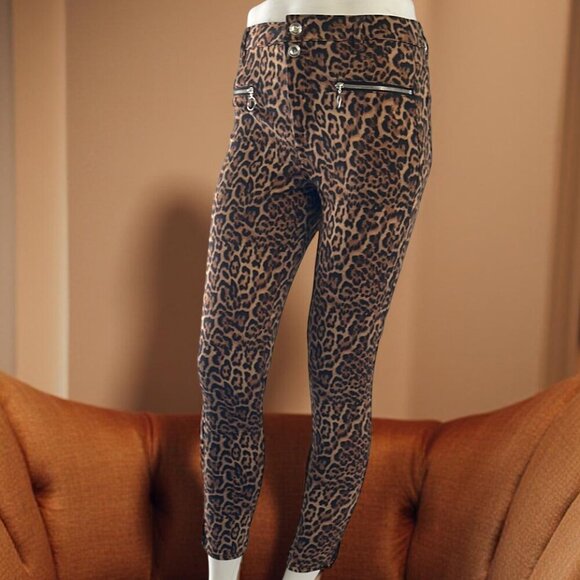 Zara Denim - Zara Leopard Print Skinny Jeans